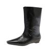 Damen Stiefeletten Flats Eckige Zehen Designer Schuhe Mode Winter Neu 2025 Kleid Lässig Gemütlich Goth Chelsea Boots Mujer De Zapatos