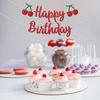 Cherry Birthday Banner - Funny Fruit Theme Happy Birthday Sign, Cherry 1st Bday Bridal Shower Banner, Cherry Theme Birthday Party Decorations Red