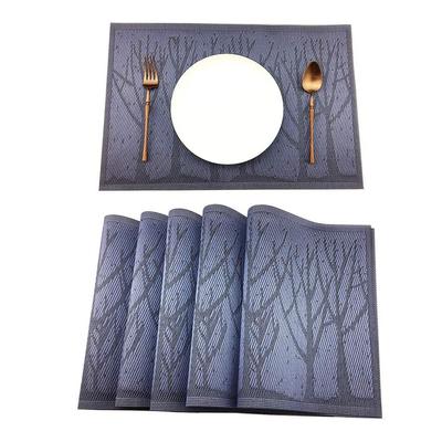 6Pcs/lot 3 Colors Blue Cartoon Dinner Placemats PVC Place Table Mats Forest Tree Tableware Dinnerware Lovely Kitchen Table Pads