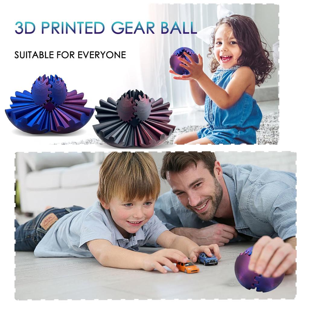 3D Printed Gear Balls Spinning Balls Stress Relief Anxiety Desktop Decorations Desk Toys Gear Balls Annoying Toys