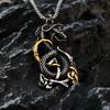 Viking Style Celtic Knot Dragon Pendant Stainless Steel Necklace For Men