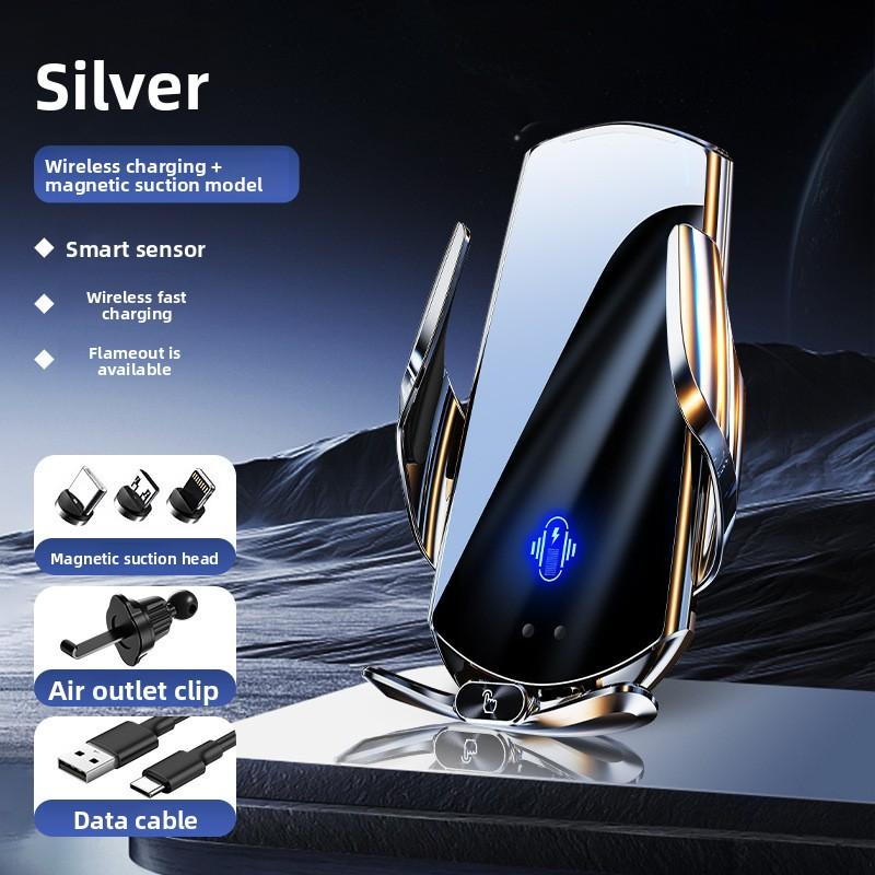 Car Wireless Charging Mobile Phone Holder Induction Opening and Closing Car Navigation Car Holder Wireless Charging 15W