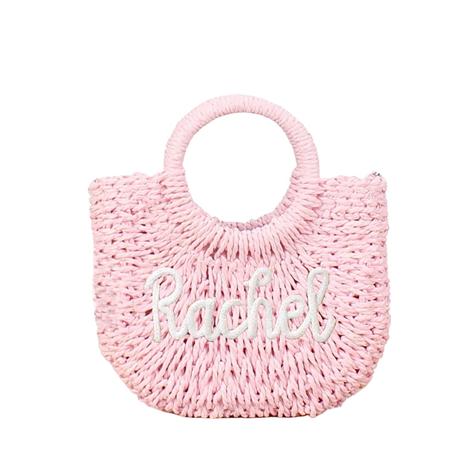 

Персоналізована жіноча пляжна сумка з ім ям, святкова жіноча сумка-месенджер One Size рожевий