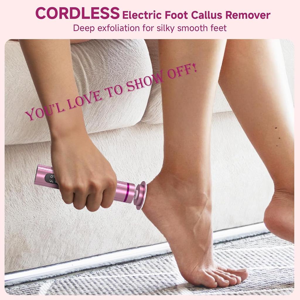 Foot Nail File Cordless, 2 in 1 Wireless Electric Foot Callus Remover, Adjustable 9 Speed Rechargeable Pedicure