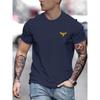 Summer Men's Casual Loose Large Eagle Pattern Print Round Neck Short Sleeve T-shirt Top Fashion Streetwear Oversized