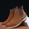New Men's Shoes Chelsea Boots Men's Slip-on Hipster Boots Big Size Flip Fur Ankle Boots Men's Leather Suede Boots Men's