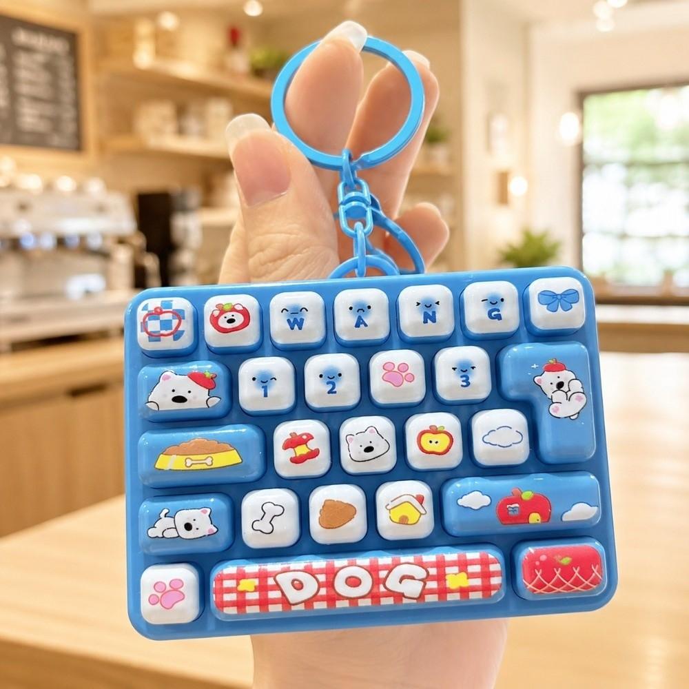 Mini 26 Keys Keyboard Keychain Animals Stress Relief Fidget Toy  Bag Ornaments
