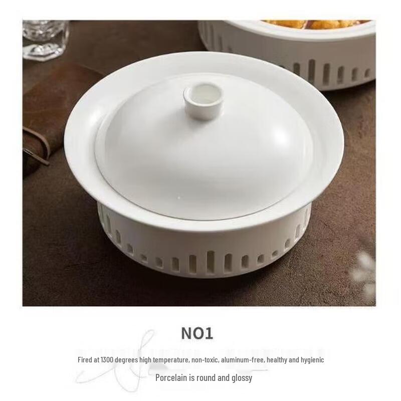 Premium White Porcelain Chafing Dish Plate