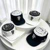 New Flat-top Patch Embroidered Letter Baseball Hat Men's and Women's Sunshade Retro Color Matching Soft-top Cap