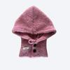 Korean Balaclava hat and scarf integrated women's autumn and winter warm ear protection hooded scarf knitted wool hat