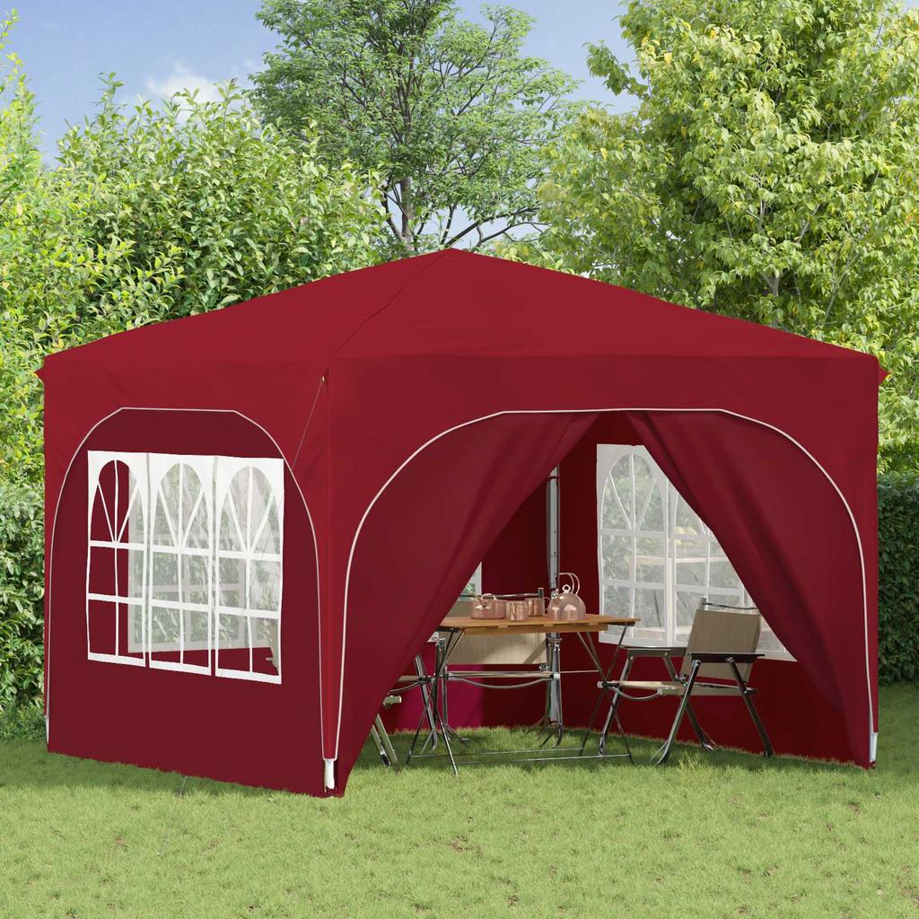 Pop Up Party Tent 290 X 290 X 245 Cm Burgundy Red
