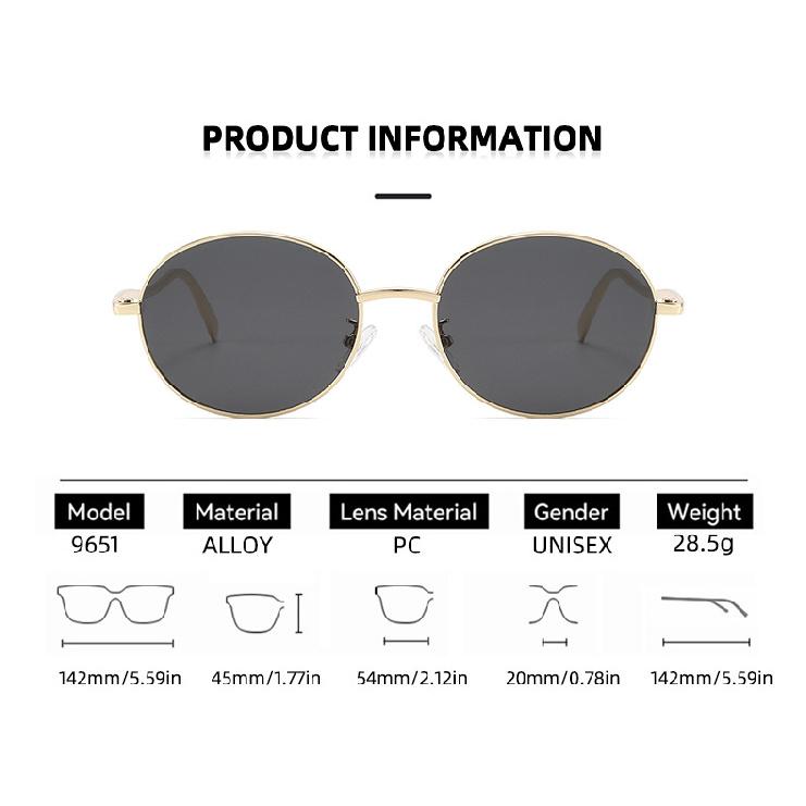 Round-frame sunglasses, stylish for both men and women, metal sunglasses