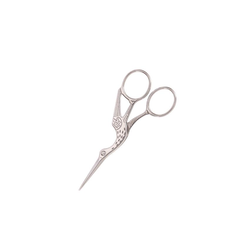 Crane-Shaped Stainless Steel Scissors for Retro Paper Cutting and Handmade Cross-Stitch