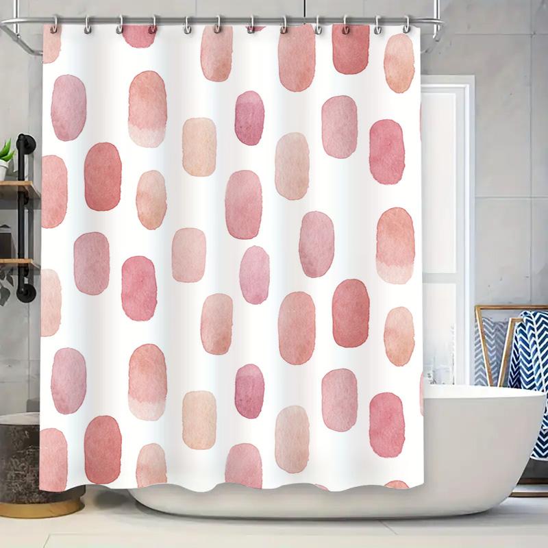 

Watercolor Elegance: Soft Pink Ellipse Pattern Shower Curtain for a Minimalist and Artistic Bathroom Décor 90x180cm