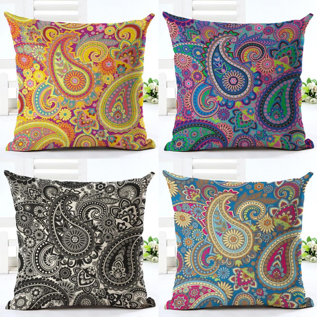 Stylish Paisley Printed Ethnic Cushion Covers For Effortless Vintage Bohemian Decor
