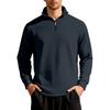 Loose Fit Half Zipper Sweatshirt Men's Autumn Winter American Business Casual Flannel Square Grid Collar Sweater