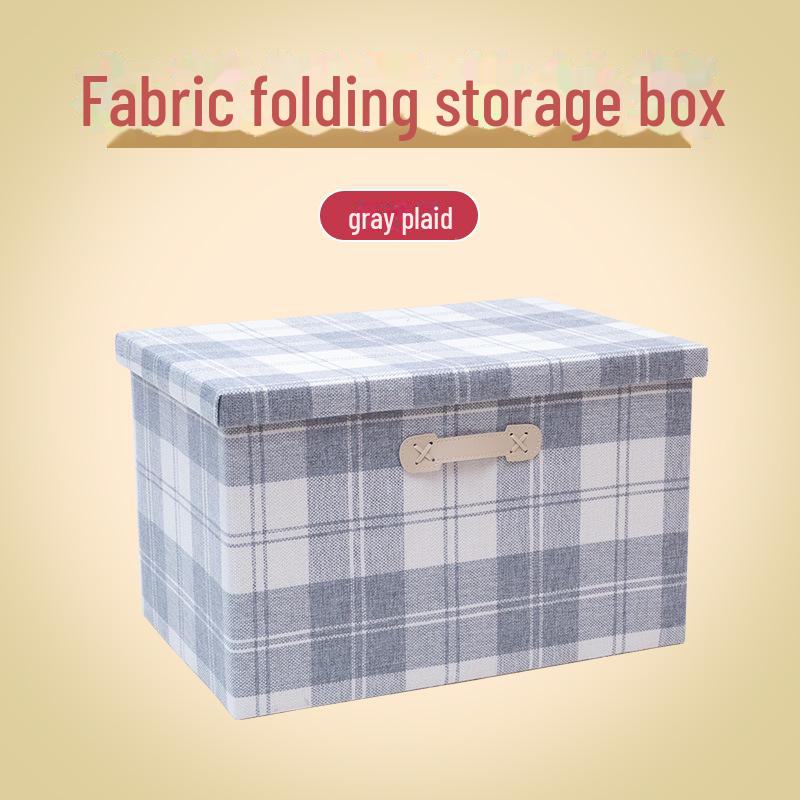 Drawer-Style Folding Storage Basket - Cotton & Linen Fabric