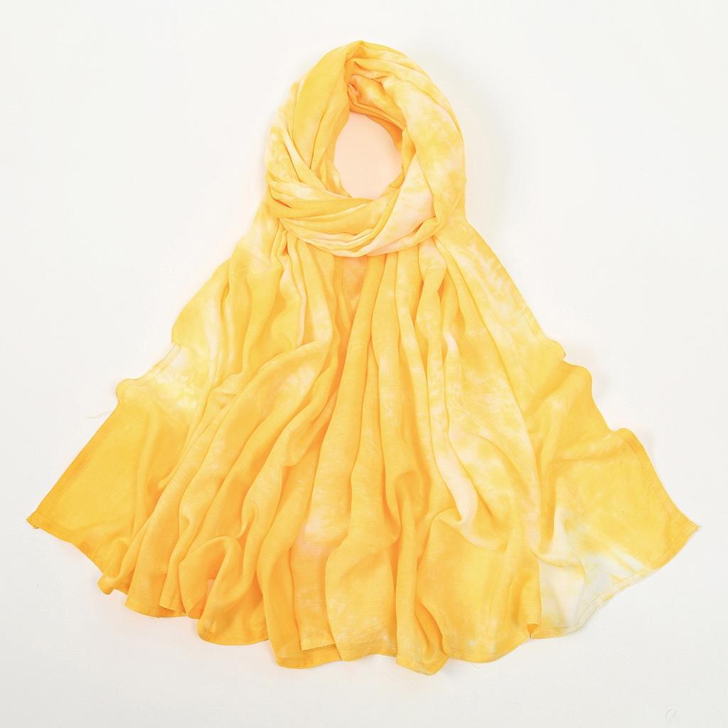 Women'S Vintage Gradient Ombre Shawl Cotton Rayon Blend Breathable Windproof Sun-Proof Yarn-Dyed Fashion Muslim Hijab Scarf