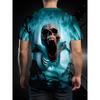 Men's Ice Skeleton 3D Printed T-Shirt Casual Short Sleeve Crewneck Top Cool Roaring Skull Glacier Graphic Tee Spooky Gothic Summer Streetwear Clothing