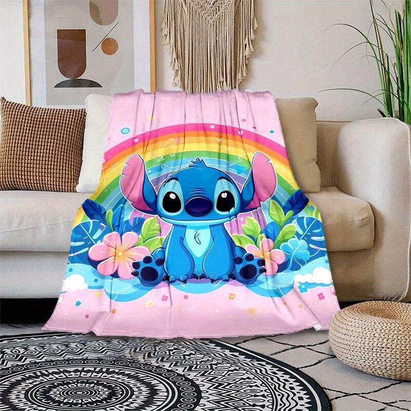 1pc Stitch Printing Blanket - Soft, All-Season Throw for Office Blanket, Personalized Gift with Adorable Cartoon Design