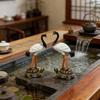Realistische Rotkopfkranich- und Reiherstatuen für Bonsai- und Teetischdekorationen