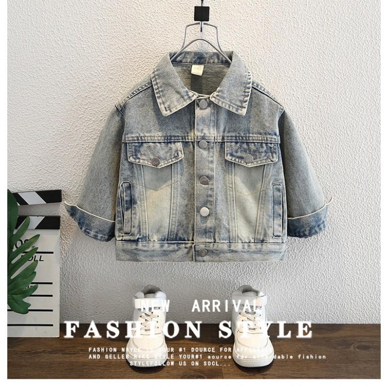 Boys Denim Jacket Fall Kids Casual Outerwear Unisex Toddler Child Lightweight Jean Coat