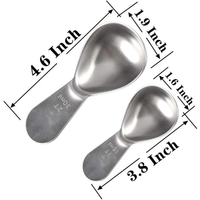 

Coffee measuring spoon, Stainless Steel Coffee Scoop 15ML / 30ML Exact Measuring Spoon for Coffee, Flour, Sugar