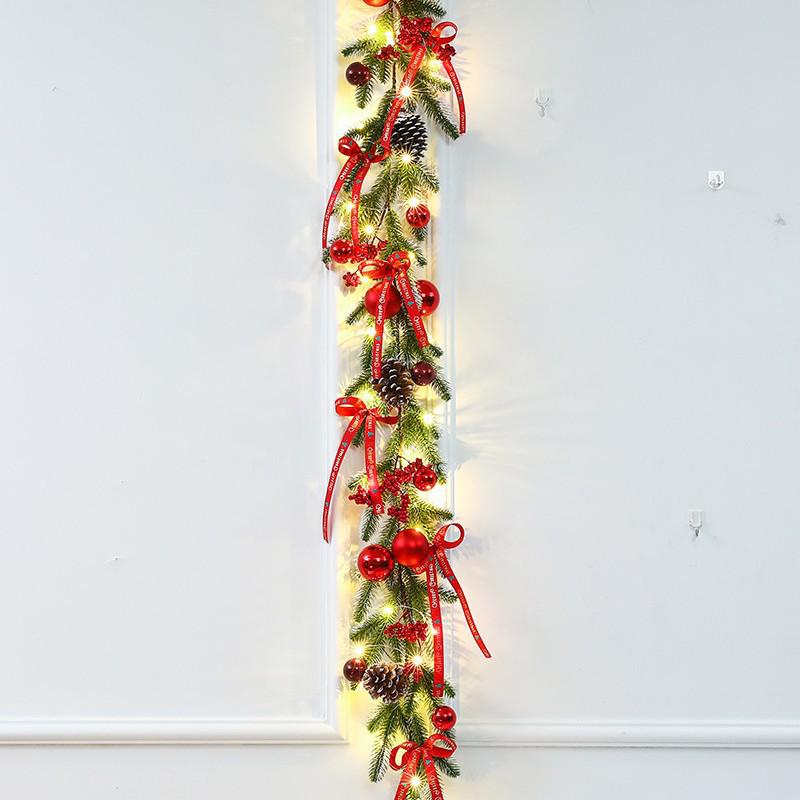 Weihnachtsszene Rattan Treppen- und Türhängekranz Ornament für Kamin, Einkaufszentrum, Hotel