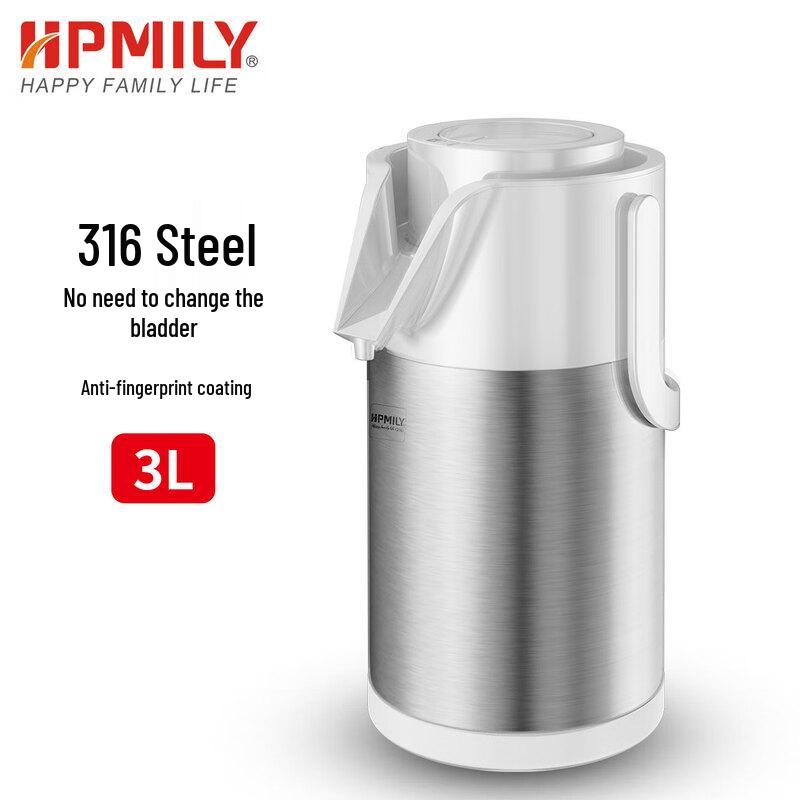 HPMILY Press-Type 316 Stainless Steel Air Pressure Thermos