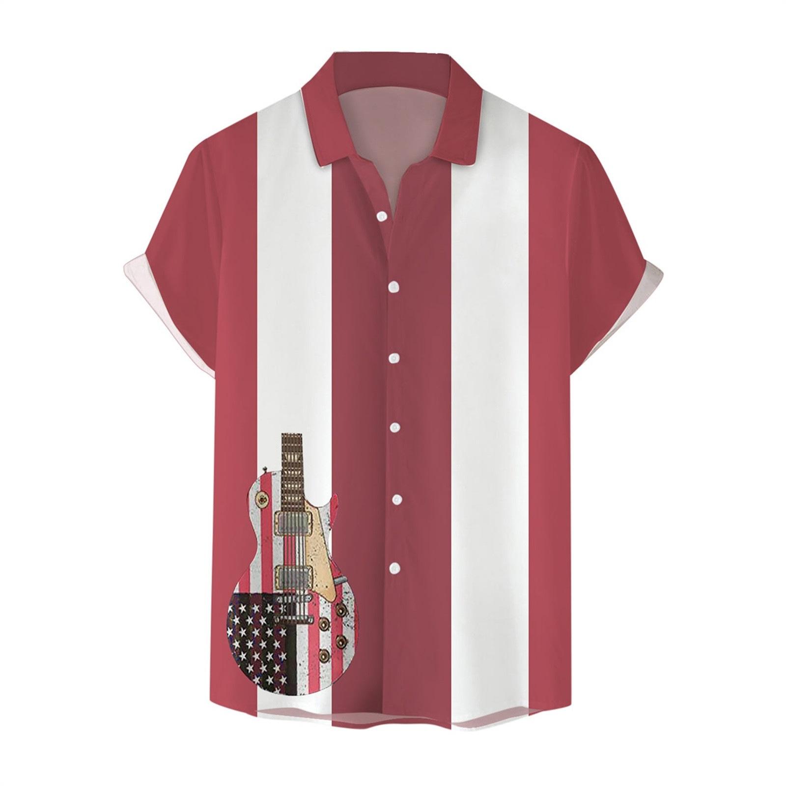 Summer Splicing Element Short Sleeve Shirt 3D Printed Shirt Men S Large Size Casual Top S