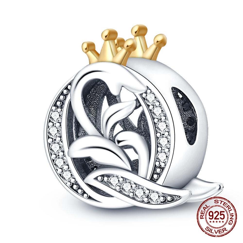 Classic Crown 26 Letters A-Z Copper Charms Fitoriginal Bracelets Diy Jewelry Making For Women Gift