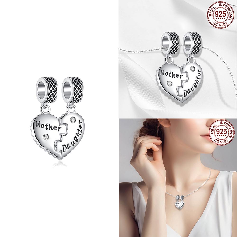 Charms Original Certified Mother'S Day Love Heart Girl Gift Beads Fit Bracelet Copper Women Jewelry Diy Accessory