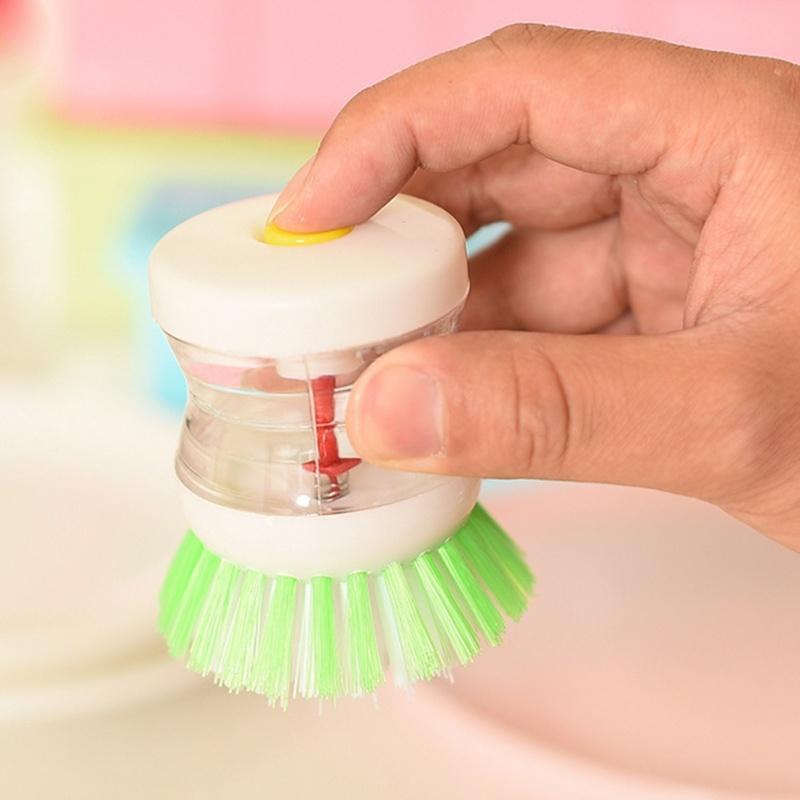 Mycie naczyń kuchennych Szczotka do czyszczenia Szczotki Łatwe szorowanie Płynny detergent Losowy kolor
