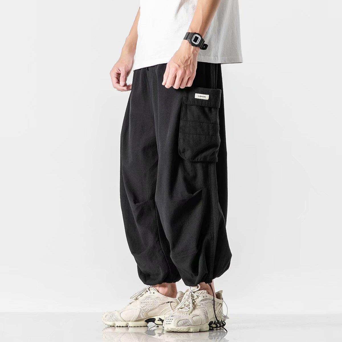 

Y2k Baggy Cargo Pants Joggers Streetwear Old Money Casual Harem Long Trousers Men Wide Leg Oversize 3XL чорний