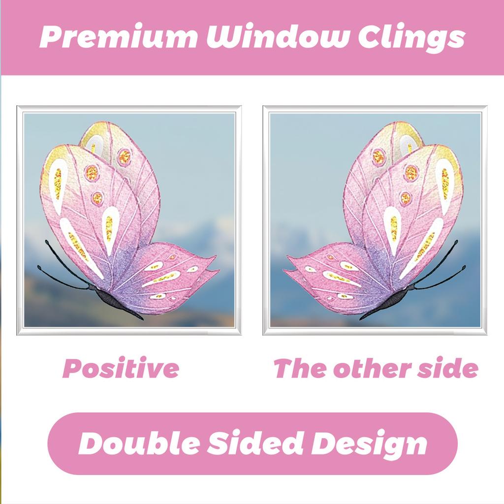 Static Cling Stickers Butterfly Flower Design for Window Bedroom Living Room Spring 2026 New Collection Wholesale