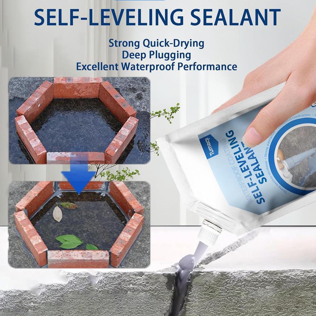 Cement Crack Filler Concrete Repairs Self-Leveling Sealant Concrete Caulking Adhesive for Driveway Roof, Window, Pipe Root, Roadway Gap Repairs