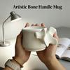 Simple Spine Skeleton Ceramic Mug Coffee Cup with Pen Holder Cute Desktop Decorative Ornaments Creative Gift for Friends