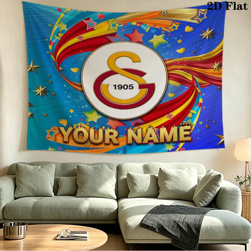 Custom Name Galatasaray2 Printed Tapestry – Wall Hanging for Bedrooms, Dorms, and Home Decor