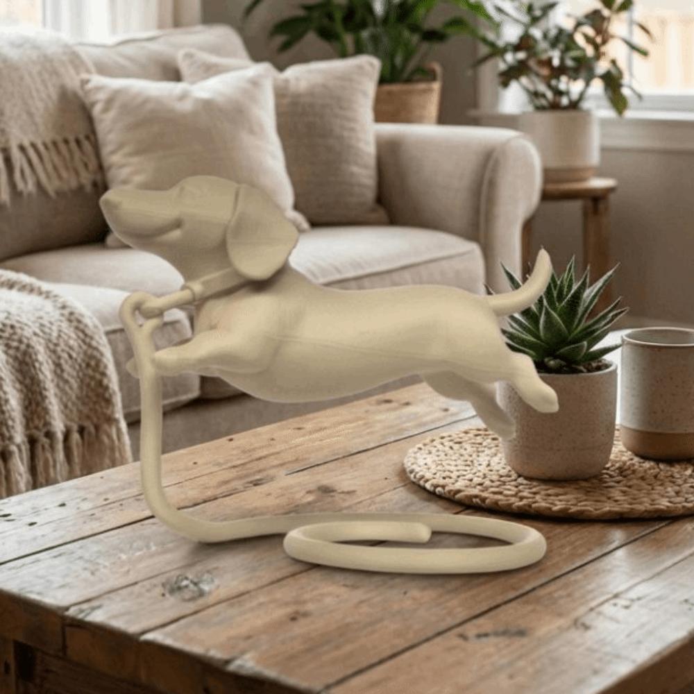 3D Printed Floating Dachshund Figurine Plastic with Base Sausage Dog Ornament Decorative Art Crafts Dachshund Statue Home Decor