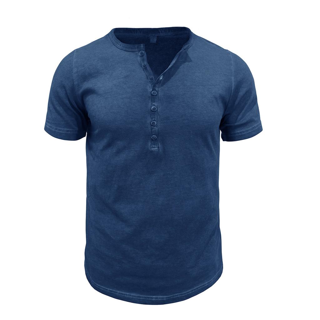 Men's Short Sleeve Shirt Color Cotton Casual Summer Tee