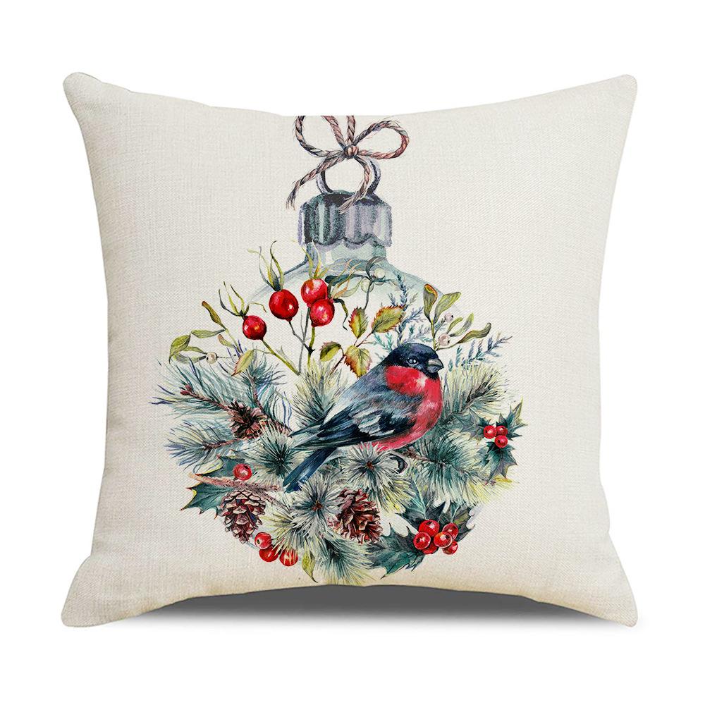 Weihnachts-Kissenbezug Brief Elch Weihnachtsbaum Sofa-Kissenbezug Leinen Kissen Heimtextilien