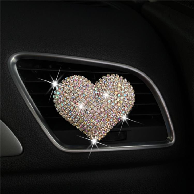 Car Air Conditioning Outlet Perfume Decoration Rhinestone Heart Parfume Diffuser
