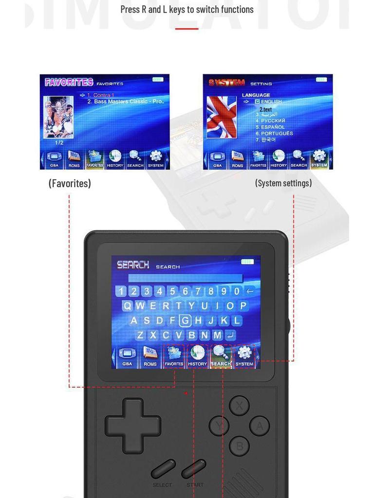 GB300 Retro Handheld Game Console - Classic Portable Style with 6000+ Games