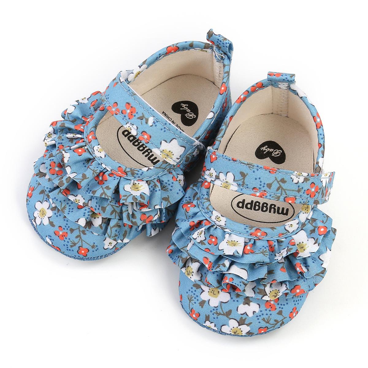MYGGPP Весенне-осенняя классическая детская обувь с цветочным принтом, обувь для малышей, детская обувь, обувь принцессы 11cm синий