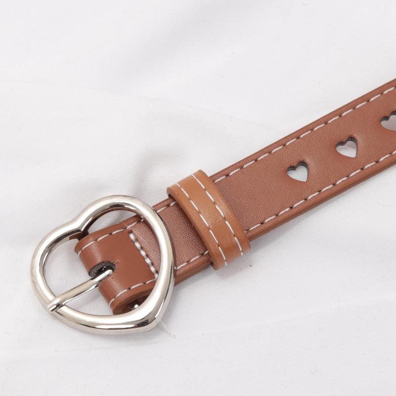 Women PU Leather Belt Hollow Out Loving Ladies Waist Belt Personality Female Designer Jeans Pants Strap for Women Girls