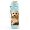 1 Pezzo Barboncino Cucciolo Scatola di Legno Ritratto 750ml Plastica Colorata Borraccia Sportiva Tappo Flip-Top Anti-Perdita Adatta per Sport Ufficio Uso Domestico