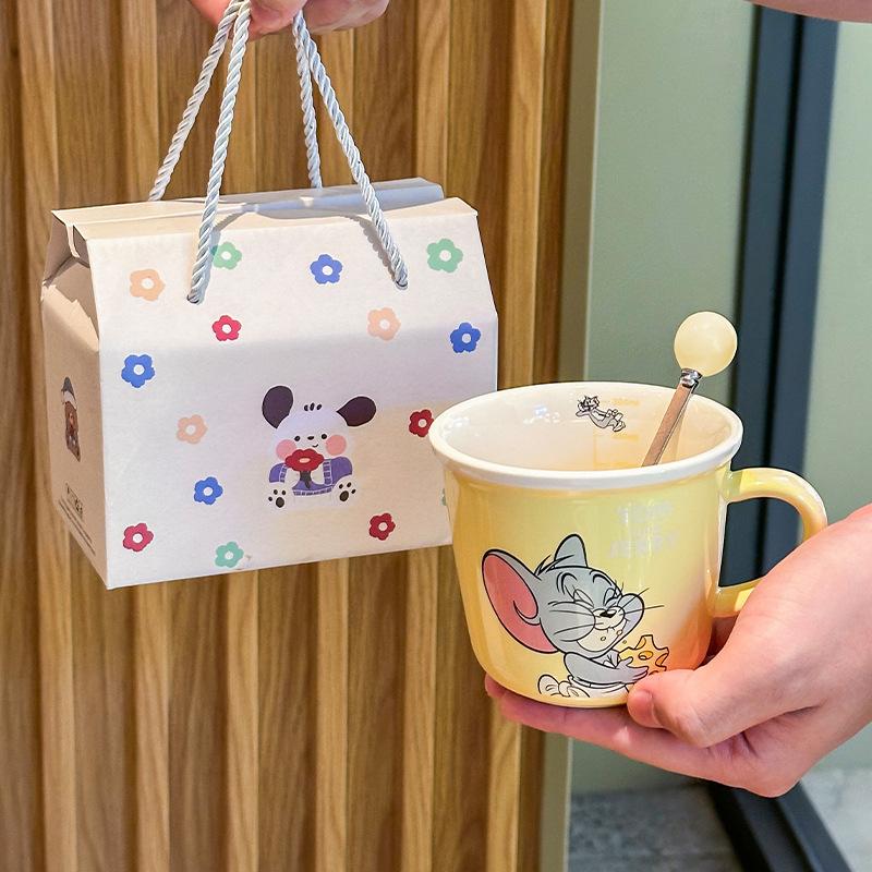 Cat and Mouse Cute Scale Cup Children's Ceramic Mug Couple Drinking Cup Breakfast Coffee Cup Birthday Gift