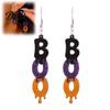 Festival Jewelry Accessories 1 Pair Glitter Halloween BOO Earrings, Sparkly Acrylic Black Purple Orange Fun Festive Party Boo Dangle Drop Earrings for