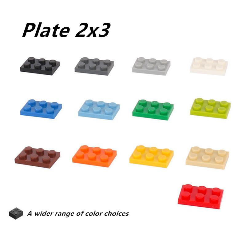 50PCS PLATE 2x3 DOTS Compatible with 3021 MOC Colors Galore Self-Locking Bricks Building Blocks Toys Accessories