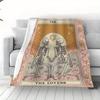 Vintage Tarot Card "The Lovers" Skeleton Art Blanket - Soft Cozy Warm Decorative Throw for Bed, Sofa & Travel